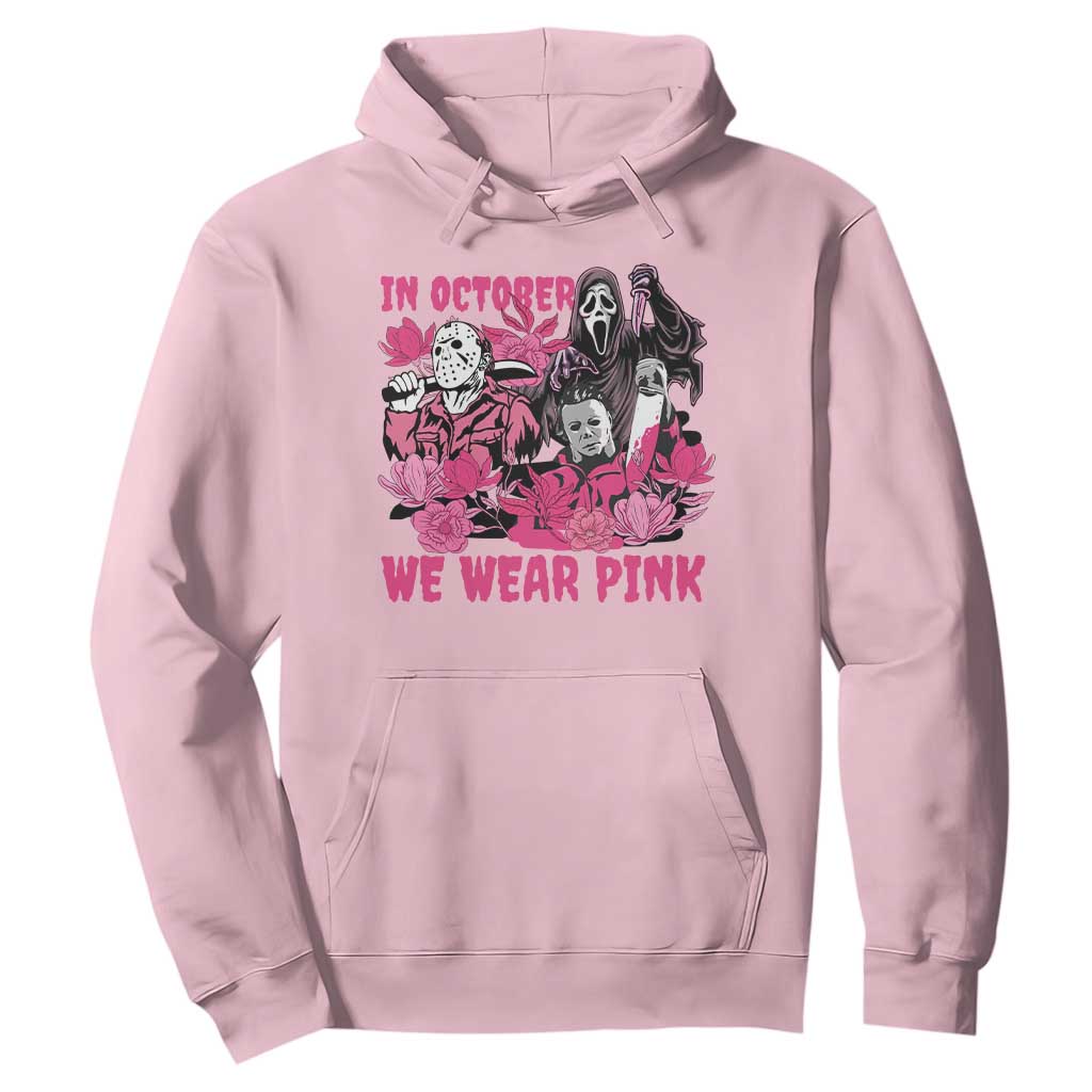 Breast Cancer Awareness Murderers Hoodie In October We Wear Pink Vintage Flower TS11 Light Pink Print Your Wear