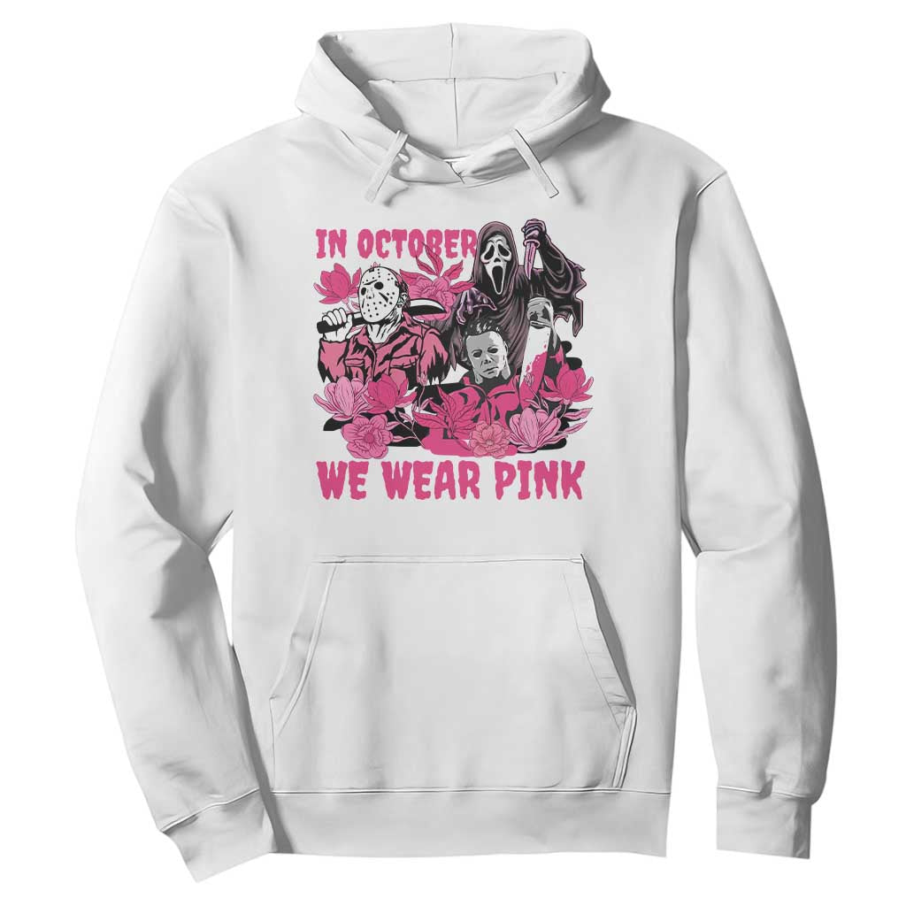 Breast Cancer Awareness Murderers Hoodie In October We Wear Pink Vintage Flower TS11 White Print Your Wear