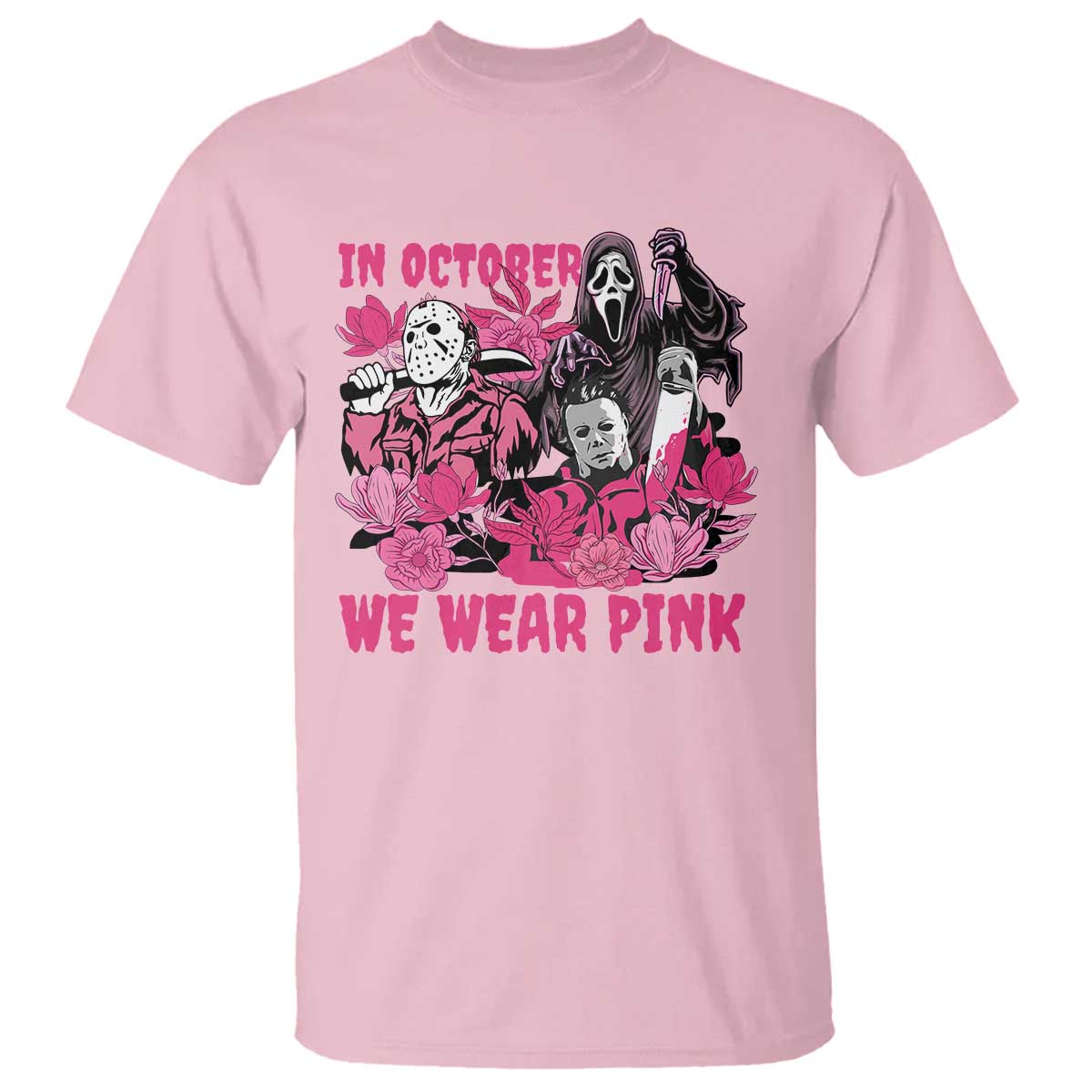 Breast Cancer Awareness Murderers T Shirt In October We Wear Pink Vintage Flower TS11 Light Pink Print Your Wear