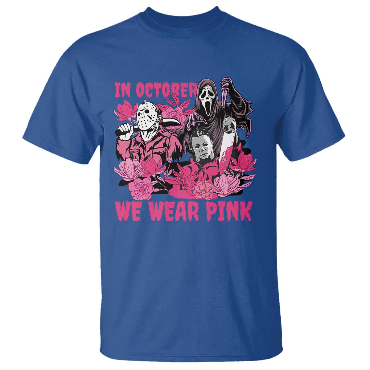Breast Cancer Awareness Murderers T Shirt In October We Wear Pink Vintage Flower TS11 Royal Blue Print Your Wear