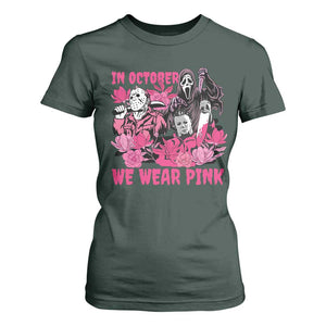 Breast Cancer Awareness Murderers T Shirt For Women In October We Wear Pink Vintage Flower TS11 Dark Forest Green Print Your Wear
