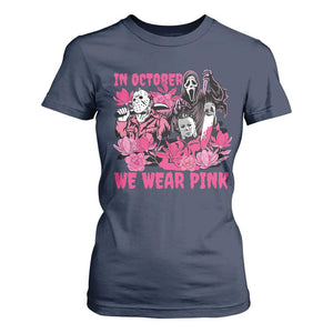 Breast Cancer Awareness Murderers T Shirt For Women In October We Wear Pink Vintage Flower TS11 Navy Print Your Wear
