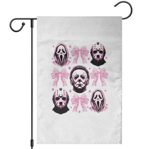 Halloween Garden Flag Scary Murderers Pink Bows Coquette Aesthetic TS11 White Print Your Wear