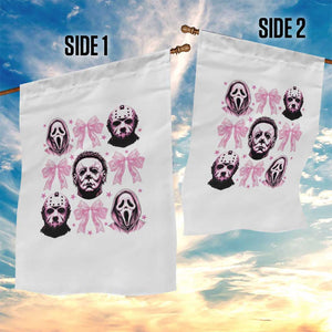 Halloween Garden Flag Scary Murderers Pink Bows Coquette Aesthetic TS11 Print Your Wear