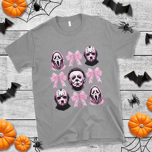 Halloween T Shirt Scary Murderers Pink Bows Coquette Aesthetic TS11 Sport Gray Print Your Wear