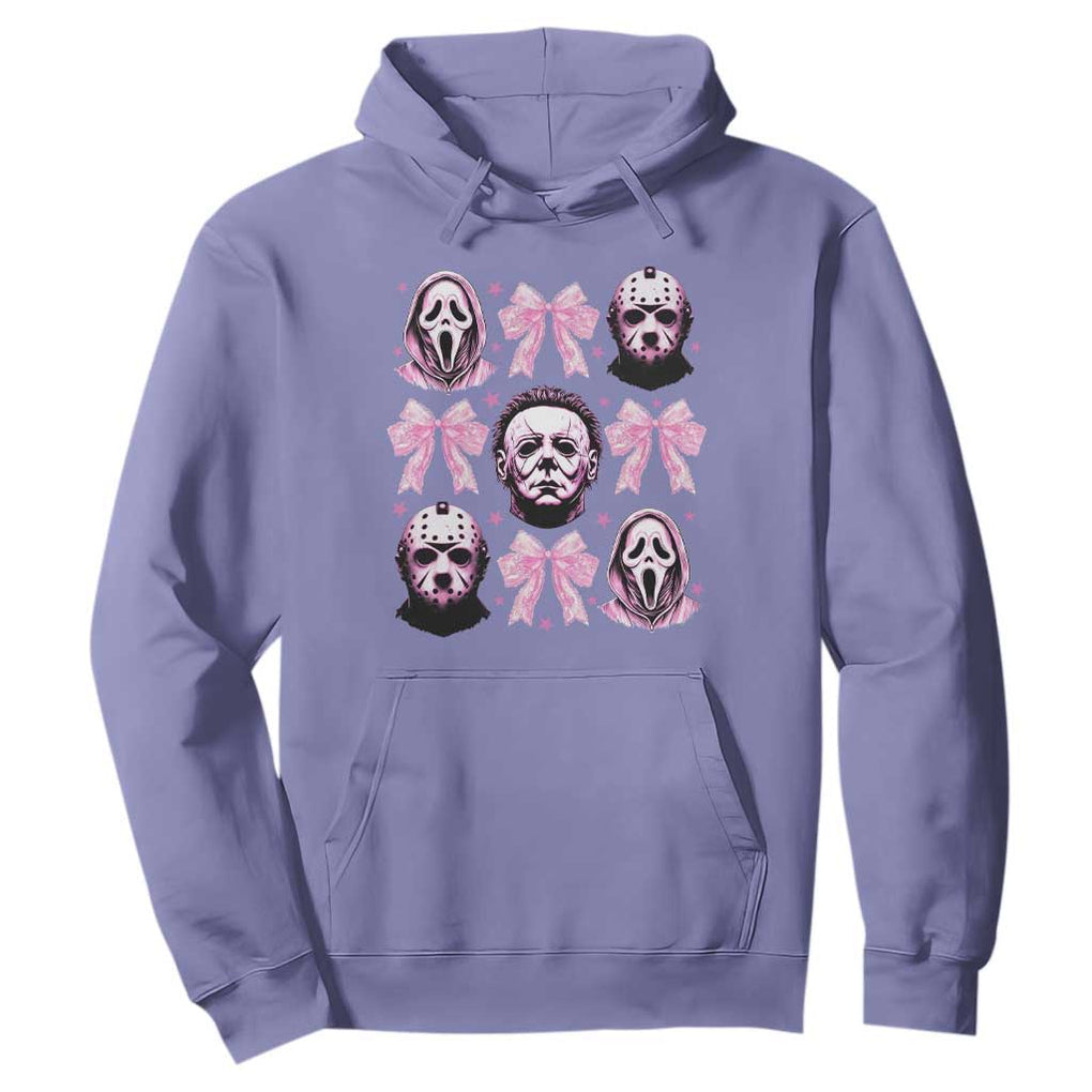 Halloween Hoodie Scary Murderers Pink Bows Coquette Aesthetic TS11 Violet Print Your Wear