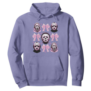 Halloween Hoodie Scary Murderers Pink Bows Coquette Aesthetic TS11 Violet Print Your Wear