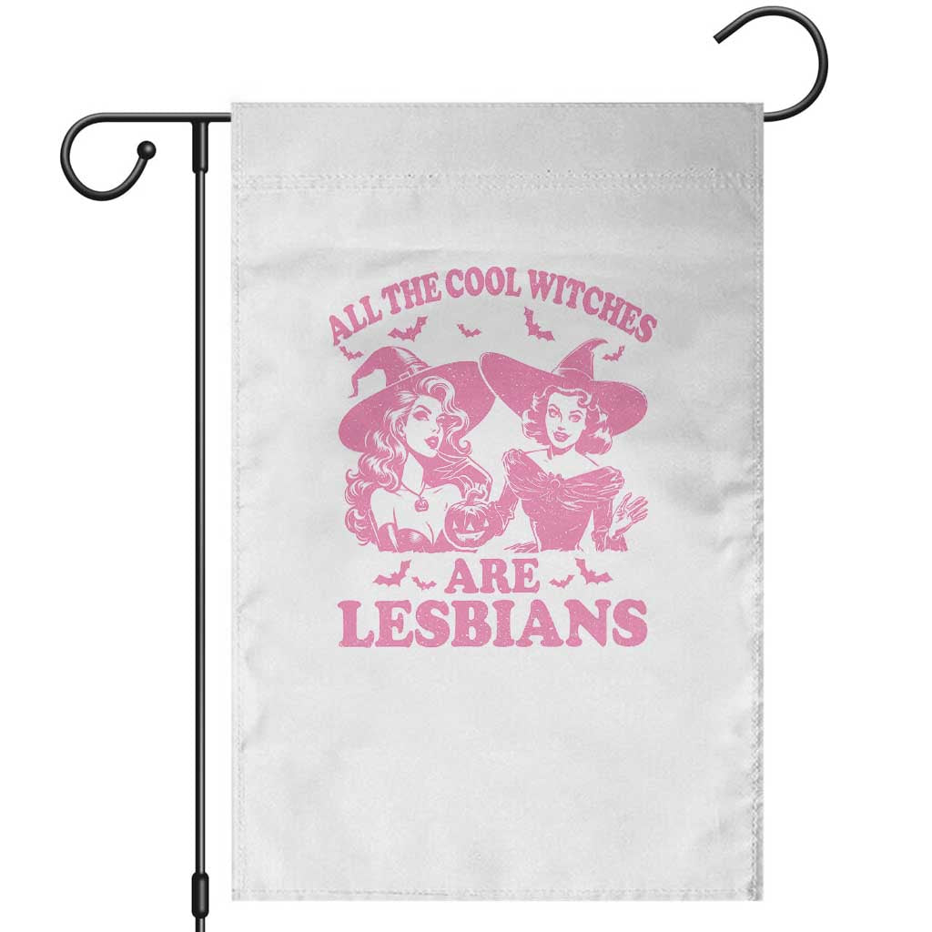 Halloween LGBT Garden Flag All The Cool Witches Are Lesbians Spooky Season TS11 White Print Your Wear
