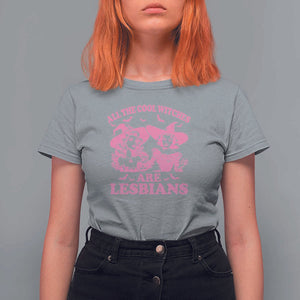 Halloween LGBT T Shirt For Women All The Cool Witches Are Lesbians Spooky Season TS11 Sport Gray Print Your Wear