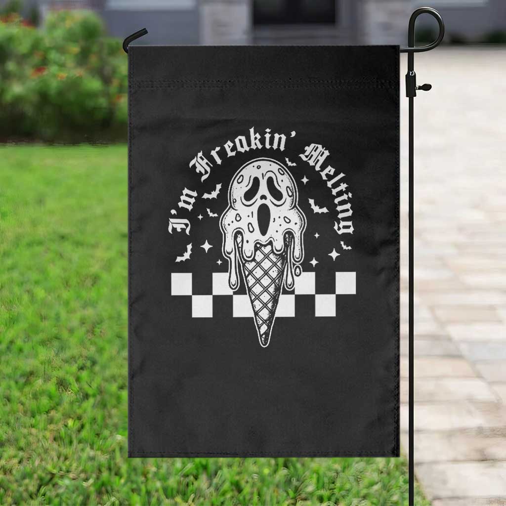 Funny Halloween Garden Flag I'm Freakin' Melting Ice Cream Scream Bat TS11 Print Your Wear
