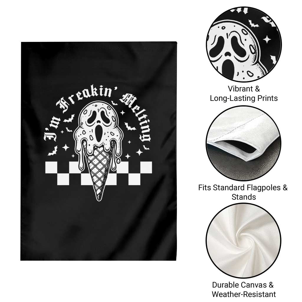 Funny Halloween Garden Flag I'm Freakin' Melting Ice Cream Scream Bat TS11 Print Your Wear