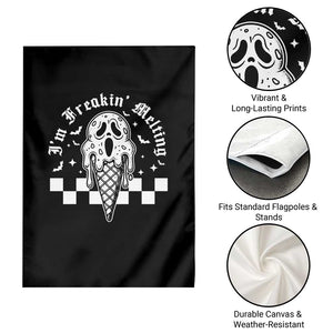 Funny Halloween Garden Flag I'm Freakin' Melting Ice Cream Scream Bat TS11 Print Your Wear