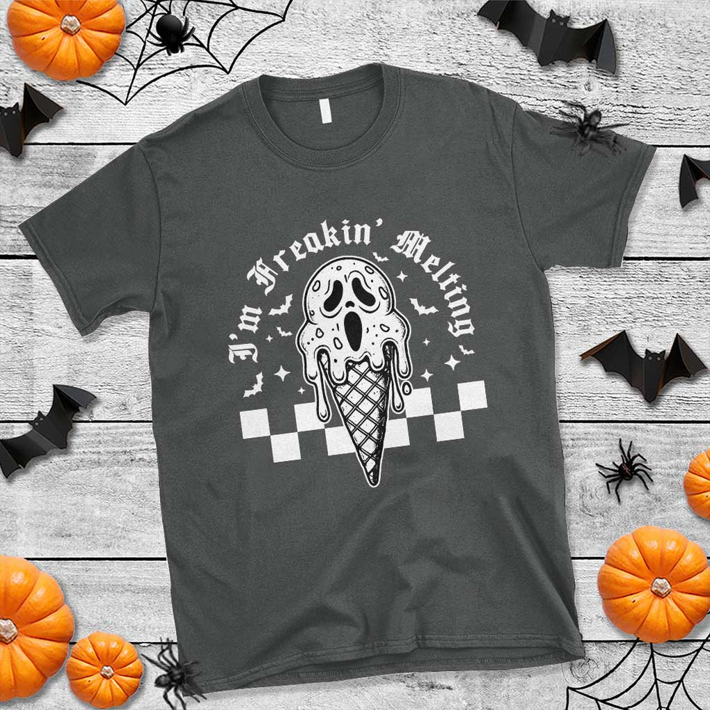 Funny Halloween T Shirt I'm Freakin' Melting Ice Cream Scream Bat TS11 Dark Heather Print Your Wear