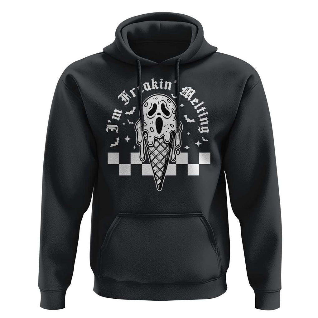 Funny Halloween Hoodie I'm Freakin' Melting Ice Cream Scream Bat TS11 Black Print Your Wear