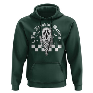 Funny Halloween Hoodie I'm Freakin' Melting Ice Cream Scream Bat TS11 Dark Forest Green Print Your Wear