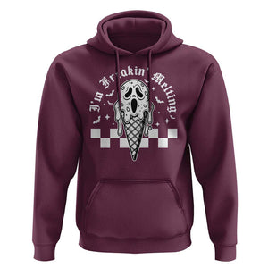 Funny Halloween Hoodie I'm Freakin' Melting Ice Cream Scream Bat TS11 Maroon Print Your Wear
