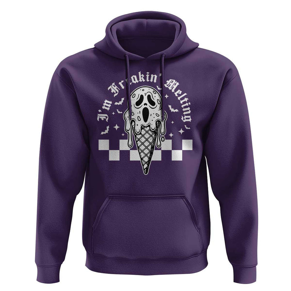Funny Halloween Hoodie I'm Freakin' Melting Ice Cream Scream Bat TS11 Purple Print Your Wear