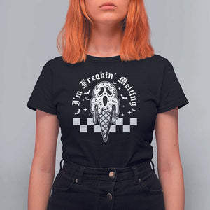 Funny Halloween T Shirt For Women I'm Freakin' Melting Ice Cream Scream Bat TS11 Black Print Your Wear