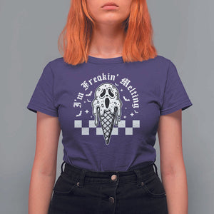 Funny Halloween T Shirt For Women I'm Freakin' Melting Ice Cream Scream Bat TS11 Purple Print Your Wear