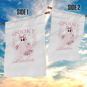 Halloween Garden Flag Spooky Babes Pink Ghost Coquette Aesthetic TS11 Print Your Wear