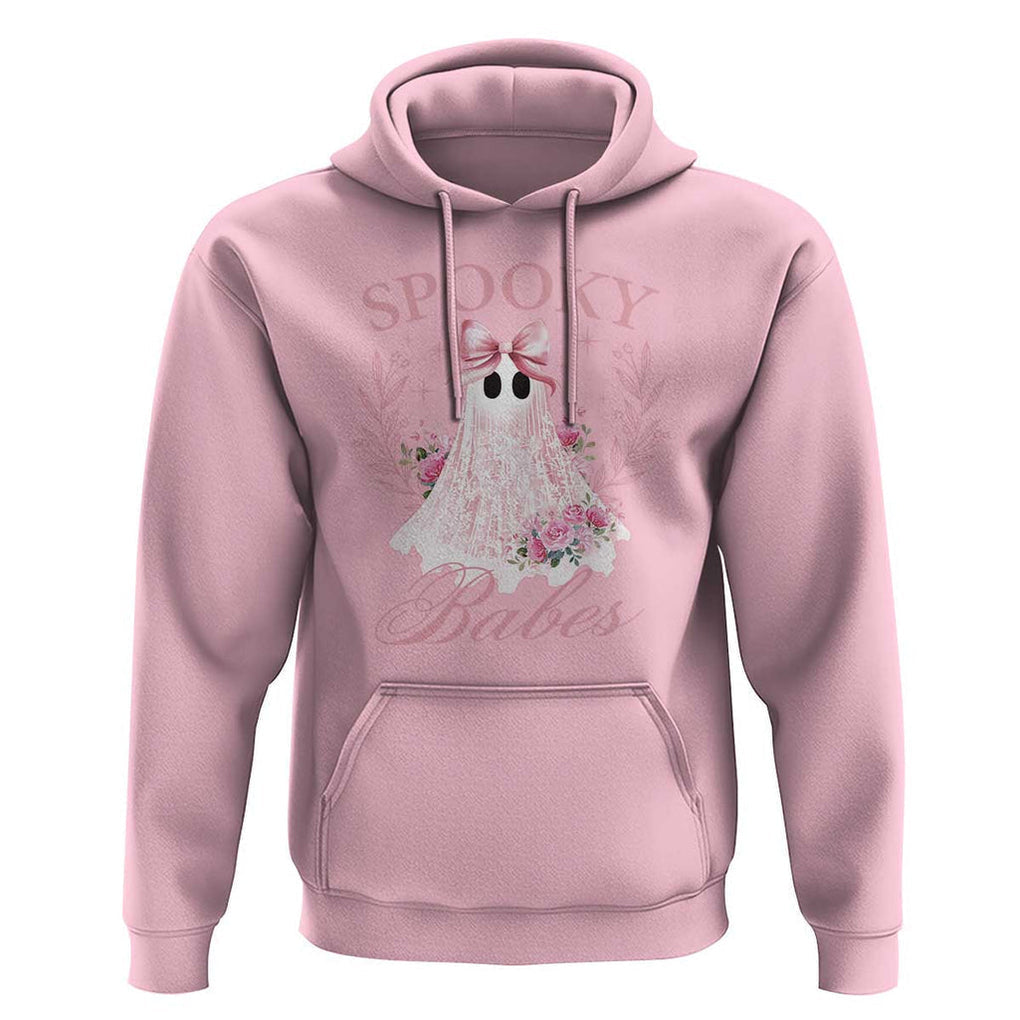 Halloween Hoodie Spooky Babes Pink Ghost Coquette Aesthetic TS11 Light Pink Print Your Wear