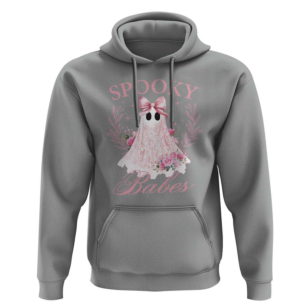 Halloween Hoodie Spooky Babes Pink Ghost Coquette Aesthetic TS11 Sport Gray Print Your Wear