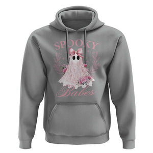 Halloween Hoodie Spooky Babes Pink Ghost Coquette Aesthetic TS11 Sport Gray Print Your Wear