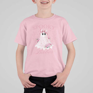 Halloween T Shirt For Kid Spooky Babes Pink Ghost Coquette Aesthetic TS11 Light Pink Print Your Wear