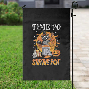 Funny Halloween Garden Flag Time To Stir The Pot Cute Raccoon Pumpkin TS11 Print Your Wear