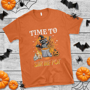 Funny Halloween T Shirt Time To Stir The Pot Cute Raccoon Pumpkin TS11 Orange Print Your Wear