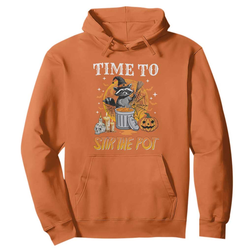 Funny Halloween Hoodie Time To Stir The Pot Cute Raccoon Pumpkin TS11 Orange Print Your Wear