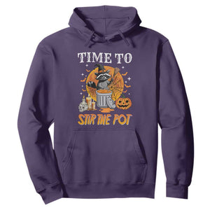 Funny Halloween Hoodie Time To Stir The Pot Cute Raccoon Pumpkin TS11 Purple Print Your Wear