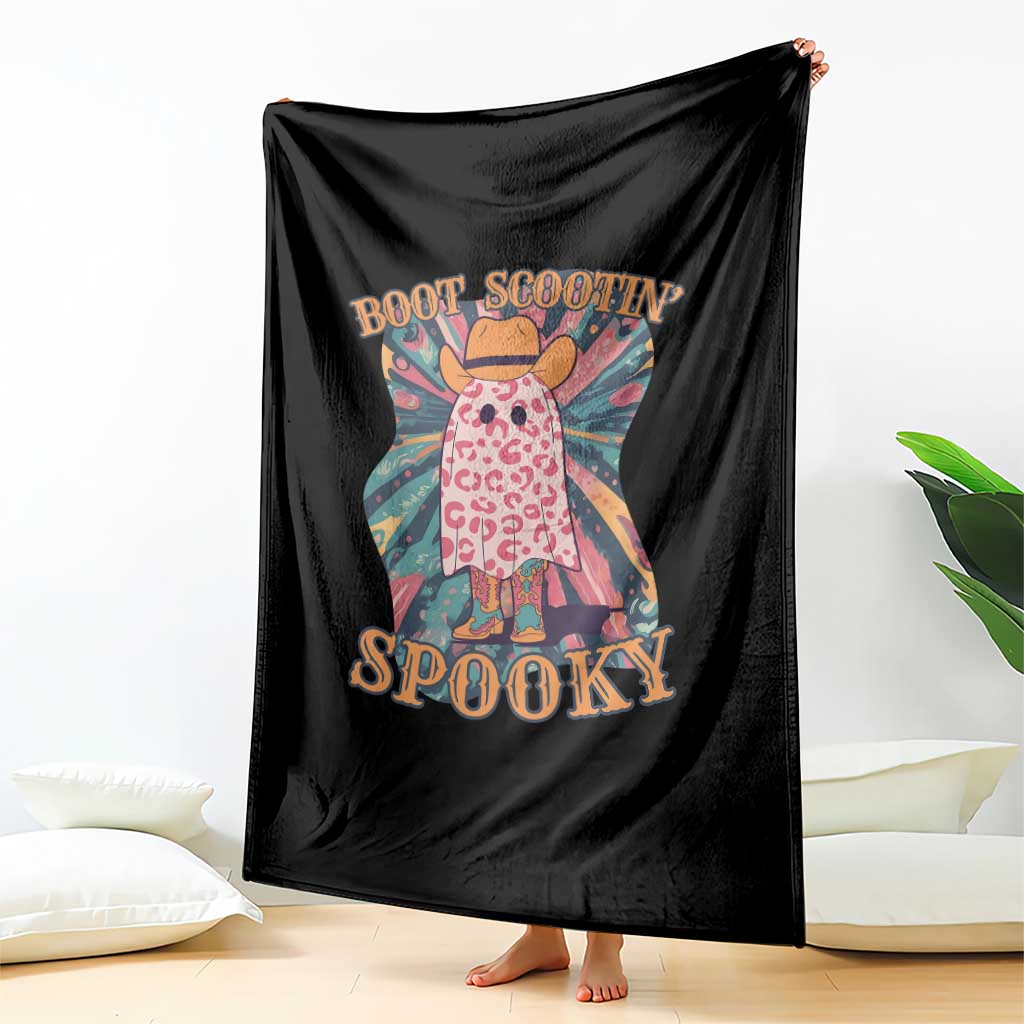 Halloween Western Throw Blanket Boot Scootin' Spooky Cute Country Cowboy Ghost TS11 Print Your Wear