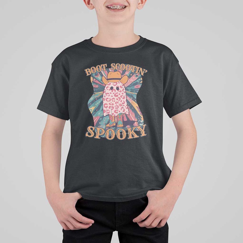 Halloween Western T Shirt For Kid Boot Scootin' Spooky Cute Country Cowboy Ghost TS11 Black Print Your Wear