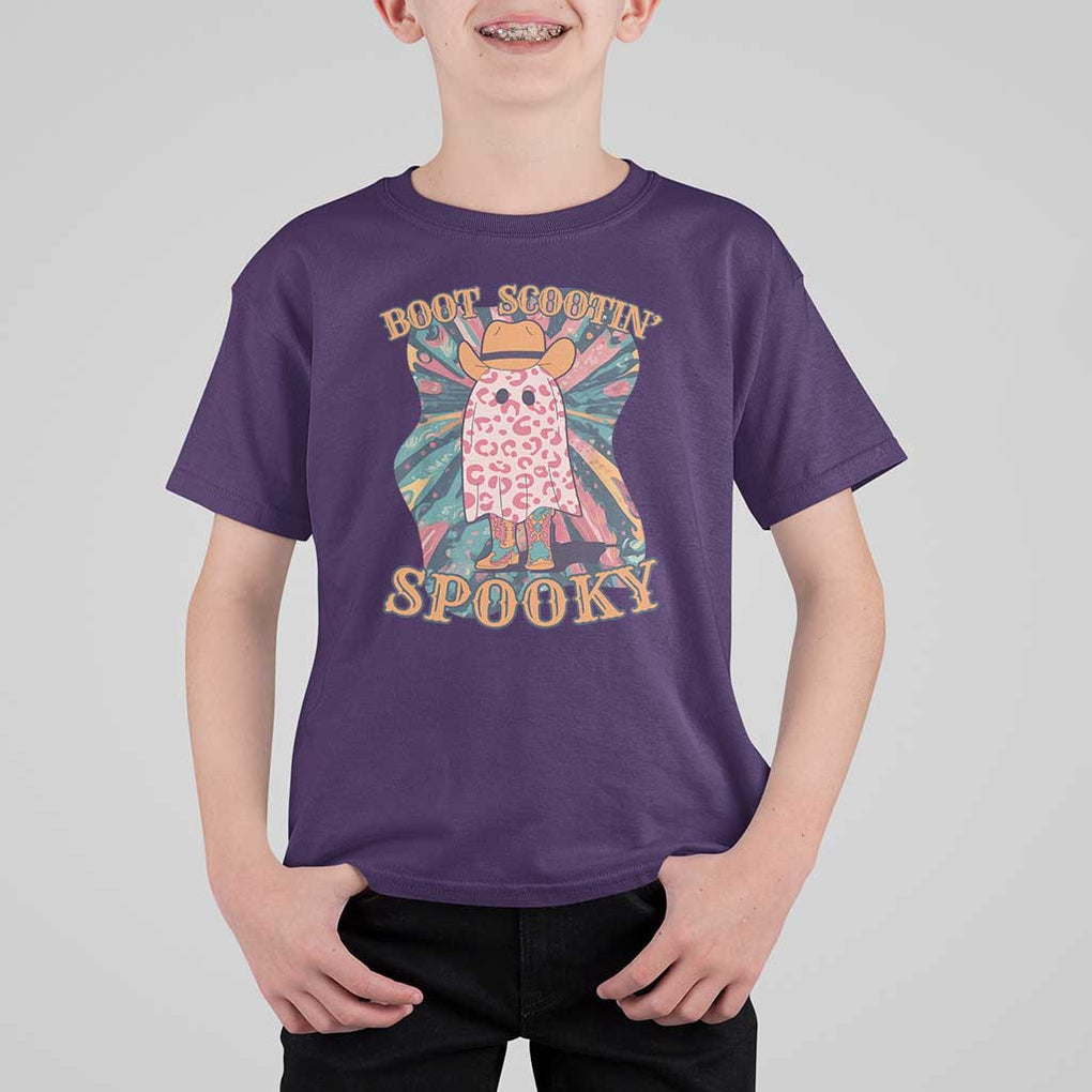Halloween Western T Shirt For Kid Boot Scootin' Spooky Cute Country Cowboy Ghost TS11 Purple Print Your Wear