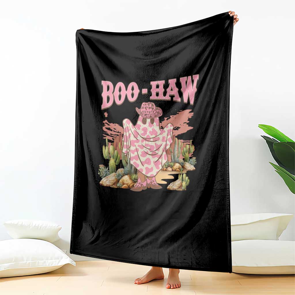 Halloween Western Throw Blanket Boo Haw Cute Country Cowboy Ghost TS11 Print Your Wear