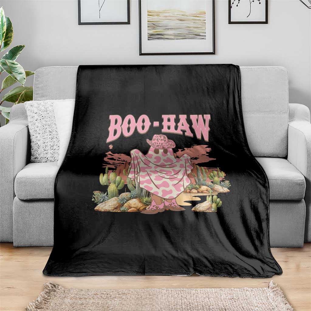 Halloween Western Throw Blanket Boo Haw Cute Country Cowboy Ghost TS11 Print Your Wear