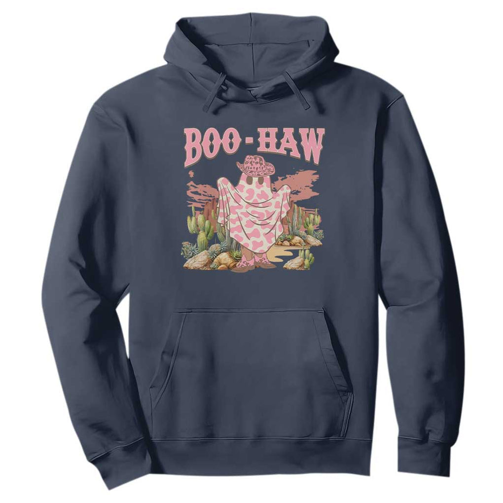 Halloween Western Hoodie Boo Haw Cute Country Cowboy Ghost TS11 Navy Print Your Wear