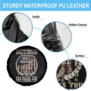 Veterans Spare Tire Cover To Our Men And Women In Uniform Past Present And Future God Bless You TS11 Print Your Wear