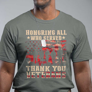 Veterans Day T Shirt Honoring All Who Served Thank You Veterans American Flag TS11 Military Green Print Your Wear