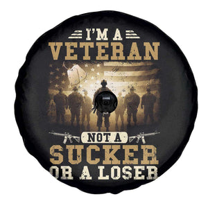 Veterans Spare Tire Cover I'm A Veteran Not A Sucker Or A Loser American Flag TS11 Print Your Wear