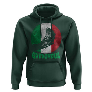 Funny Halloween Hoodie Gabaghoul Zombie Hand Moon Italian Flag Moon TS11 Dark Forest Green Print Your Wear