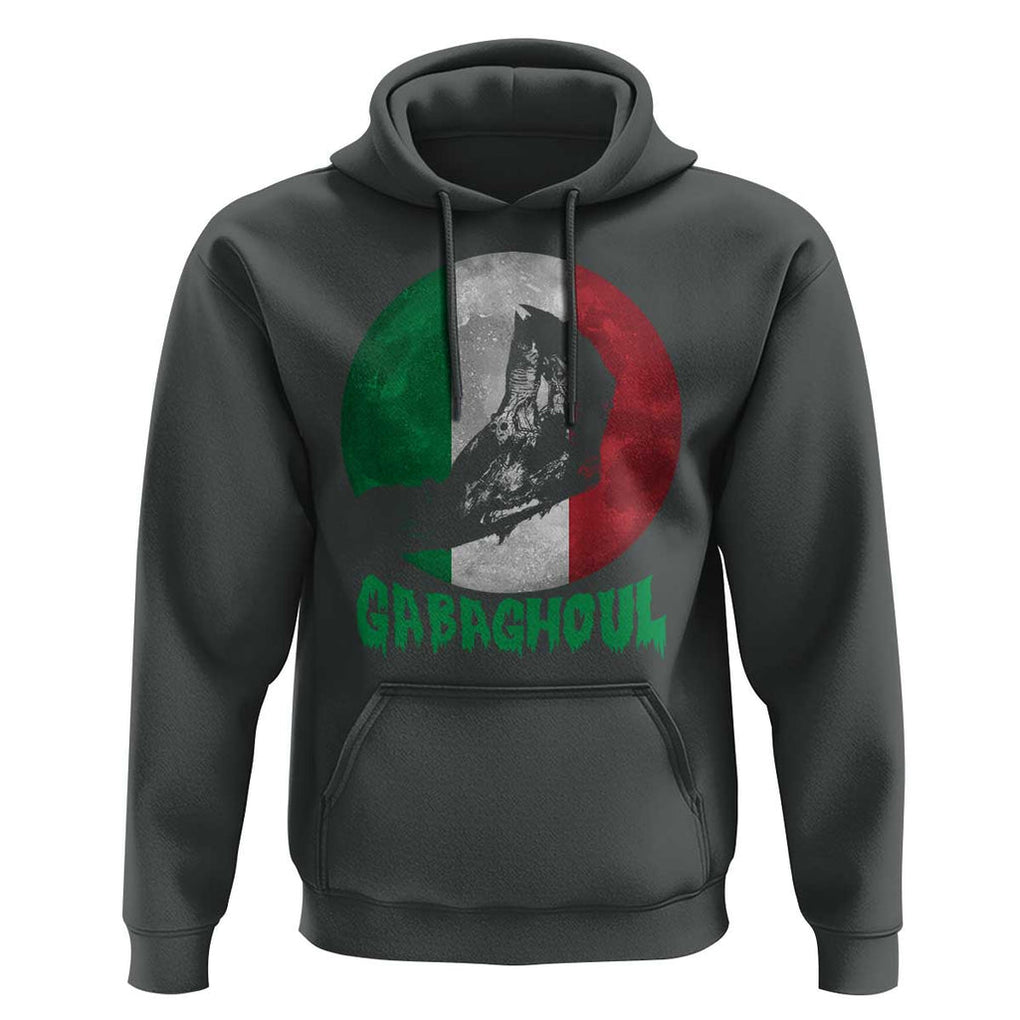 Funny Halloween Hoodie Gabaghoul Zombie Hand Moon Italian Flag Moon TS11 Dark Heather Print Your Wear