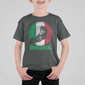 Funny Halloween T Shirt For Kid Gabaghoul Zombie Hand Moon Italian Flag Moon TS11 Dark Heather Print Your Wear