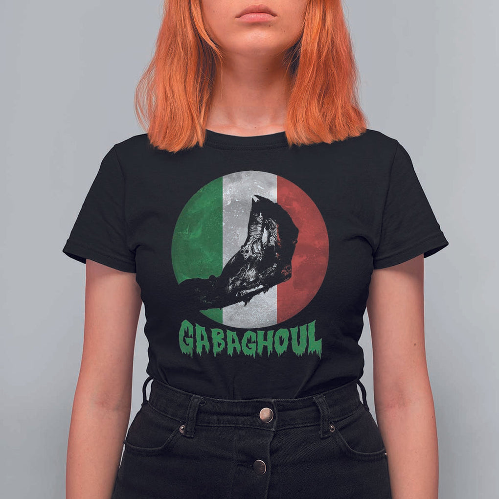 Funny Halloween T Shirt For Women Gabaghoul Zombie Hand Moon Italian Flag Moon TS11 Black Print Your Wear