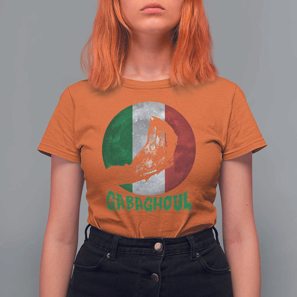 Funny Halloween T Shirt For Women Gabaghoul Zombie Hand Moon Italian Flag Moon TS11 Orange Print Your Wear