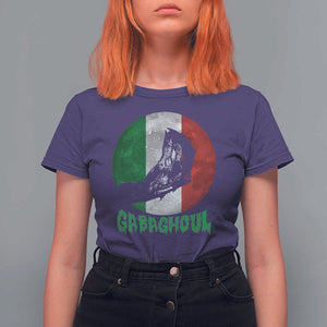 Funny Halloween T Shirt For Women Gabaghoul Zombie Hand Moon Italian Flag Moon TS11 Purple Print Your Wear
