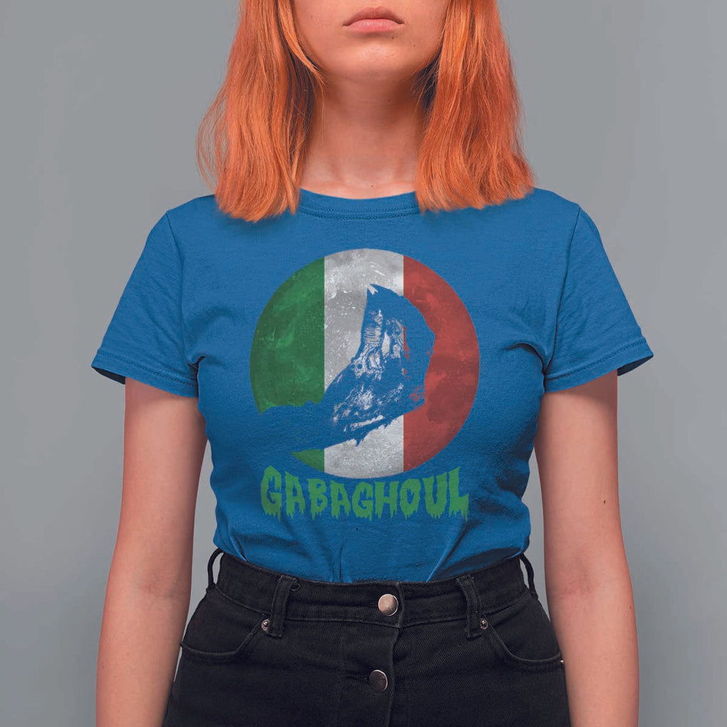 Funny Halloween T Shirt For Women Gabaghoul Zombie Hand Moon Italian Flag Moon TS11 Royal Blue Print Your Wear