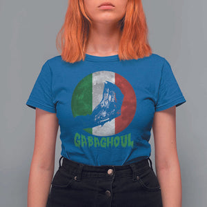 Funny Halloween T Shirt For Women Gabaghoul Zombie Hand Moon Italian Flag Moon TS11 Royal Blue Print Your Wear