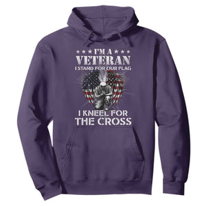 Veterans Hoodie I'm A Veteran I Stand For Our Flag I Kneel For The Cross Military TS11 Purple Print Your Wear